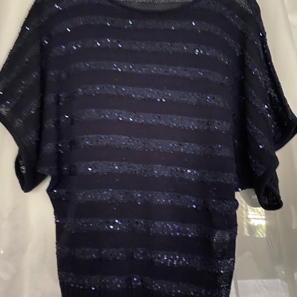 Blue shimmer light sweater top